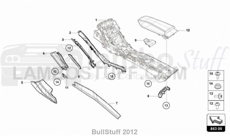 2017 Lamborghini HURACAN LP580-2 SPYDER ENGLAND TUNNEL TRIM (863.05.00)